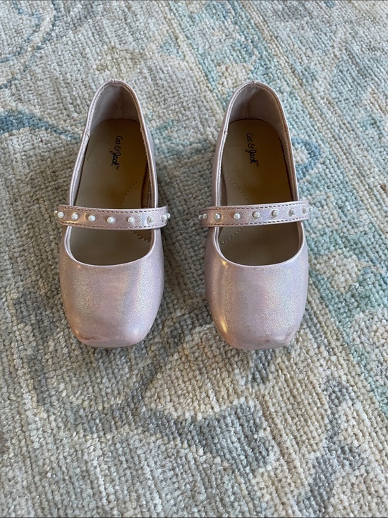 Cat & Jack Other - Cat & Jack Iridescent Pink Pearl-Trim Mary Jane Flats